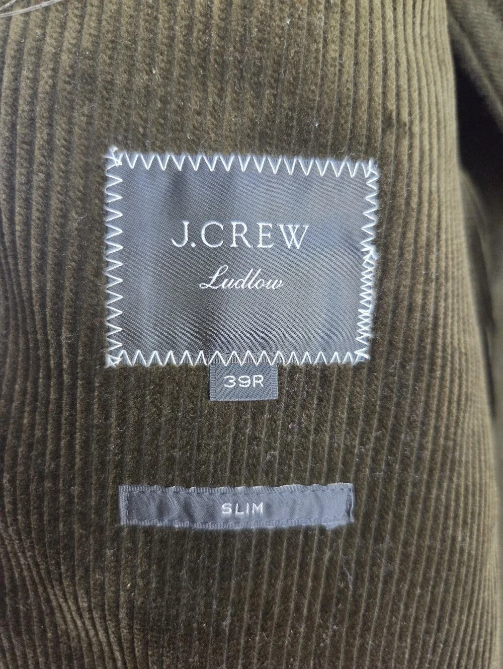 J.Crew Ludlow Blazer Men’s 39R Moss Green Corduroy Jacket Brisbane Moss NWT